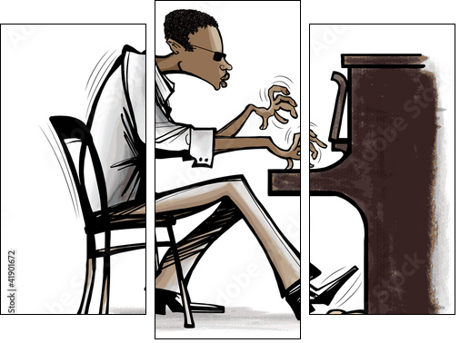 piano-Jazz - Three-piece canvas, Triptych