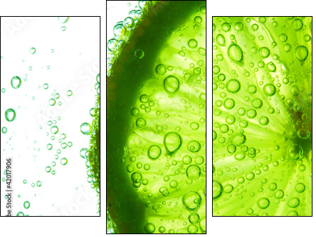 lime slice in water - Three-piece canvas, Triptych
