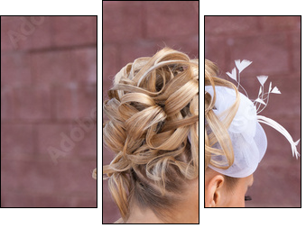 Back view of elegant wedding - Three-piece canvas, Triptych