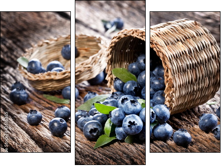 Blueberries have dropped from the basket - Three-piece canvas, Triptych