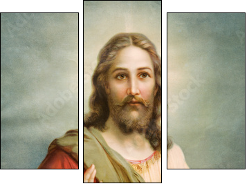Copy of typical catholic image of Jesus Christ - Three-piece canvas, Triptych