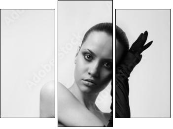 Nude elegant girl. - Three-piece canvas, Triptych