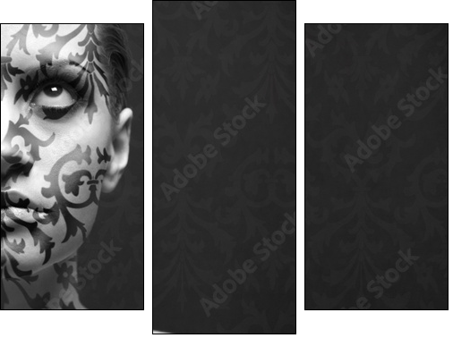 portrait of girl with make-up - Three-piece canvas, Triptych