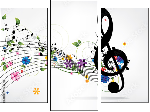 Musical abstract background - Three-piece canvas, Triptych