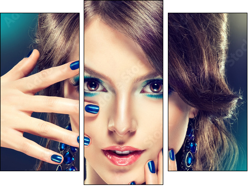 Fashion  Girl Portrait - Three-piece canvas, Triptych