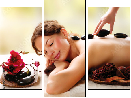 Spa Salon. Stone Massage. Dayspa - Three-piece canvas, Triptych
