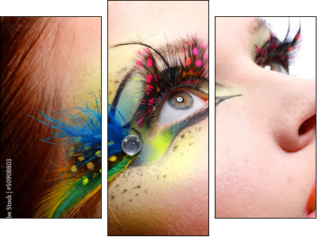 Young model beautiful women - Three-piece canvas, Triptych