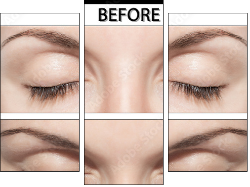 EYE AND FALSE EYELASHES - Three-piece canvas, Triptych