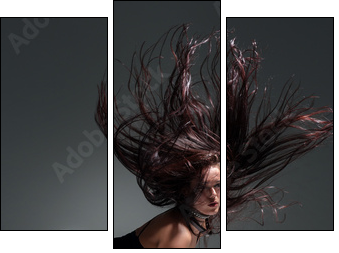 Woman dancing in studio - Three-piece canvas, Triptych