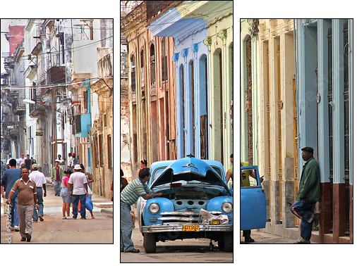 stalled in havana - Three-piece canvas, Triptych