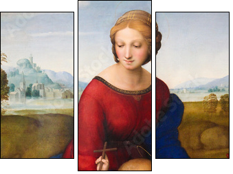 Madonna of the Meadow by Raphael (1505) - Three-piece canvas, Triptych