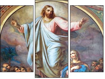Vienna -  Fresco of Ascension of the Lord - Three-piece canvas, Triptych