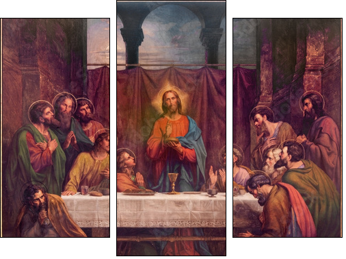 Vienna - Fresco of  Last suppe in Altlerchenfelder church - Three-piece canvas, Triptych