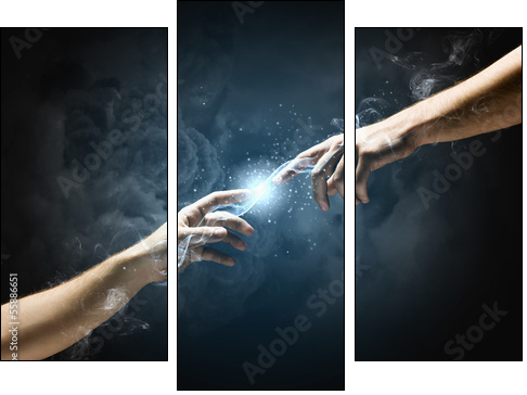 Creation of adam - Three-piece canvas, Triptych