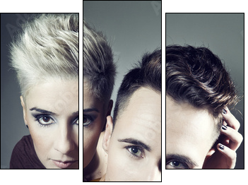 young couple with rocker outfit - Three-piece canvas, Triptych