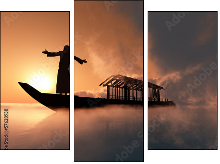 The priest. - Three-piece canvas, Triptych