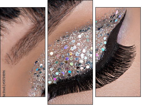 Woman eye with fashion makeup - Three-piece canvas, Triptych