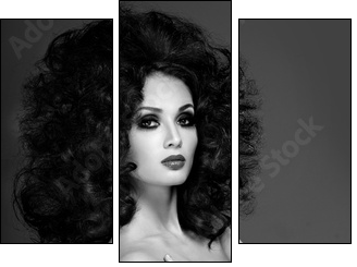 Beautiful woman with fashion hairstyle - Three-piece canvas, Triptych