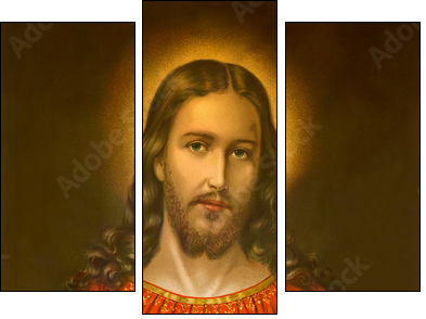 typical catholic image of heart of Jesus Christ - Three-piece canvas, Triptych