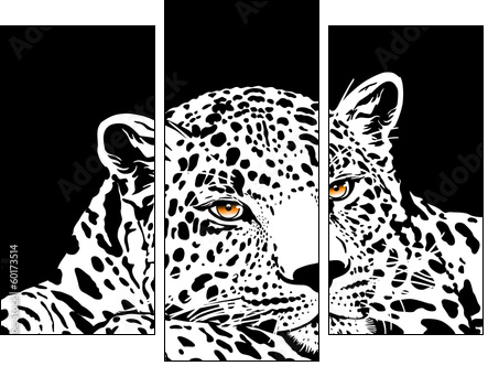 leopard with gold eyes - Three-piece canvas, Triptych