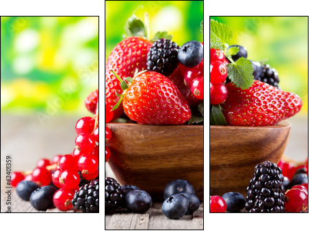 fresh berries - Three-piece canvas, Triptych