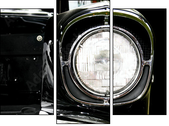 Vintage car. Close-up. - Three-piece canvas, Triptych