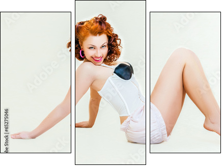 Pin-up girl. American style - Three-piece canvas, Triptych