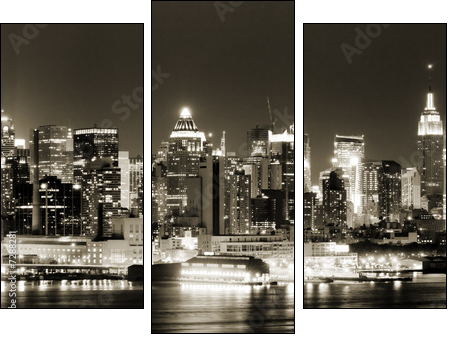 Manhattan West side at night - Three-piece canvas, Triptych