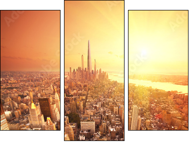 Future New York - Three-piece canvas, Triptych