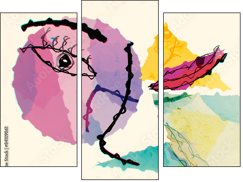 Abstract Print - Three-piece canvas, Triptych