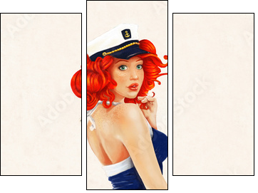 sexy pin up girl painting - Three-piece canvas, Triptych