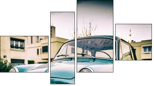 Petite automobile bleu - Four-piece canvas, Fortyk