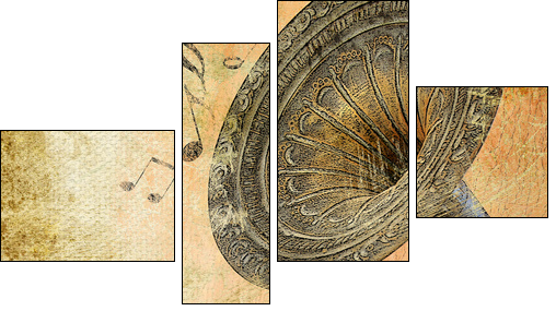 musical retro - Four-piece canvas, Fortyk