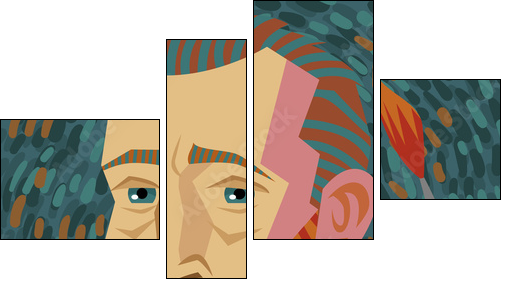 van gogh painter face drawing - Four-piece canvas, Fortyk