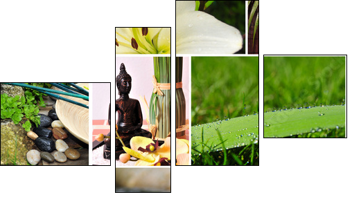 Wellness asiatisch Spa - Four-piece canvas, Fortyk