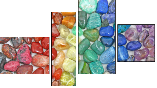 Crystal tumbled chakra stones - Four-piece canvas, Fortyk