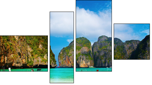 Tropical beach, Maya Bay, Thailand - Four-piece canvas, Fortyk