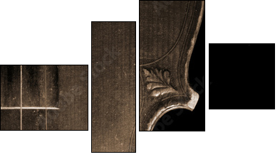 Part of vintage violin - Four-piece canvas, Fortyk