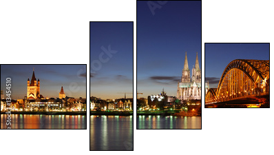 KÃ¶ln bei Sonnenuntergang - Four-piece canvas, Fortyk