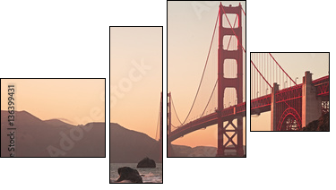Golden Gate Bridge of San Francisco - Four-piece canvas, Fortyk
