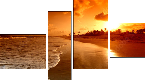 ocean sunrise - Four-piece canvas, Fortyk