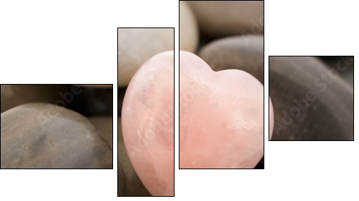 rose quartz heart - Four-piece canvas, Fortyk