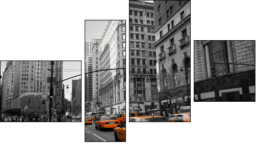 Taxies in Manhattan - Four-piece canvas, Fortyk