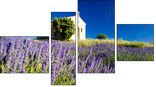 chapel, Plateau de Valensole, Provence, France - Four-piece canvas, Fortyk