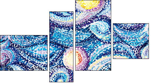 Van Gogh background - Four-piece canvas, Fortyk