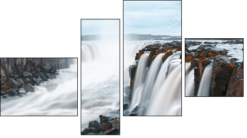Famous Selfoss waterfall - Four-piece canvas, Fortyk