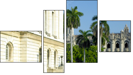 old car in front of Capitol Building, Old Havana, Cuba - Four-piece canvas, Fortyk
