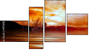sunrise mono lake - Four-piece canvas, Fortyk