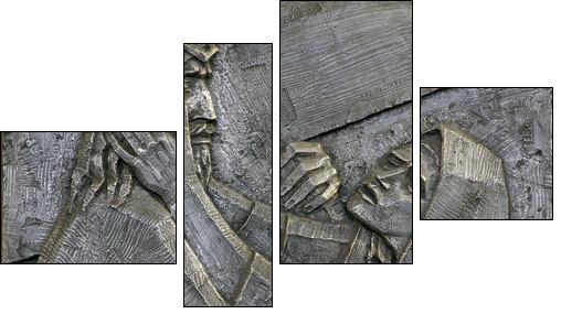 4th Station of the Cross - Jesus meets His Mother - Four-piece canvas, Fortyk