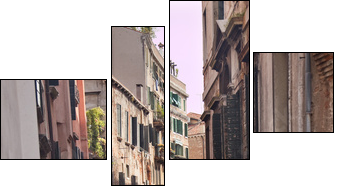 Small Side Canal Reflection Venice Italy - Four-piece canvas, Fortyk